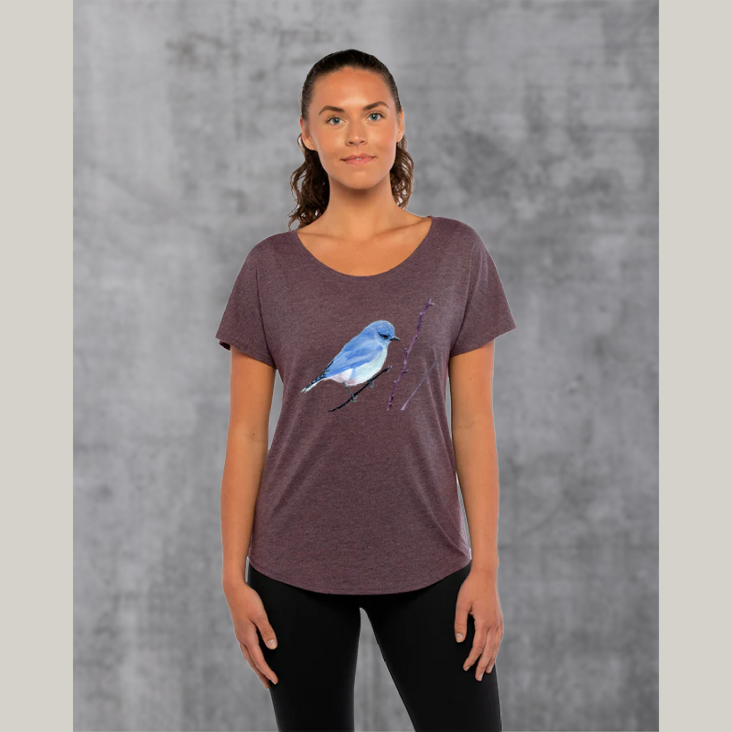 Mountain Bluebird Dolman Top for Ladies /Women's Bird Shirt / Nature T-shirt Gift for Sister