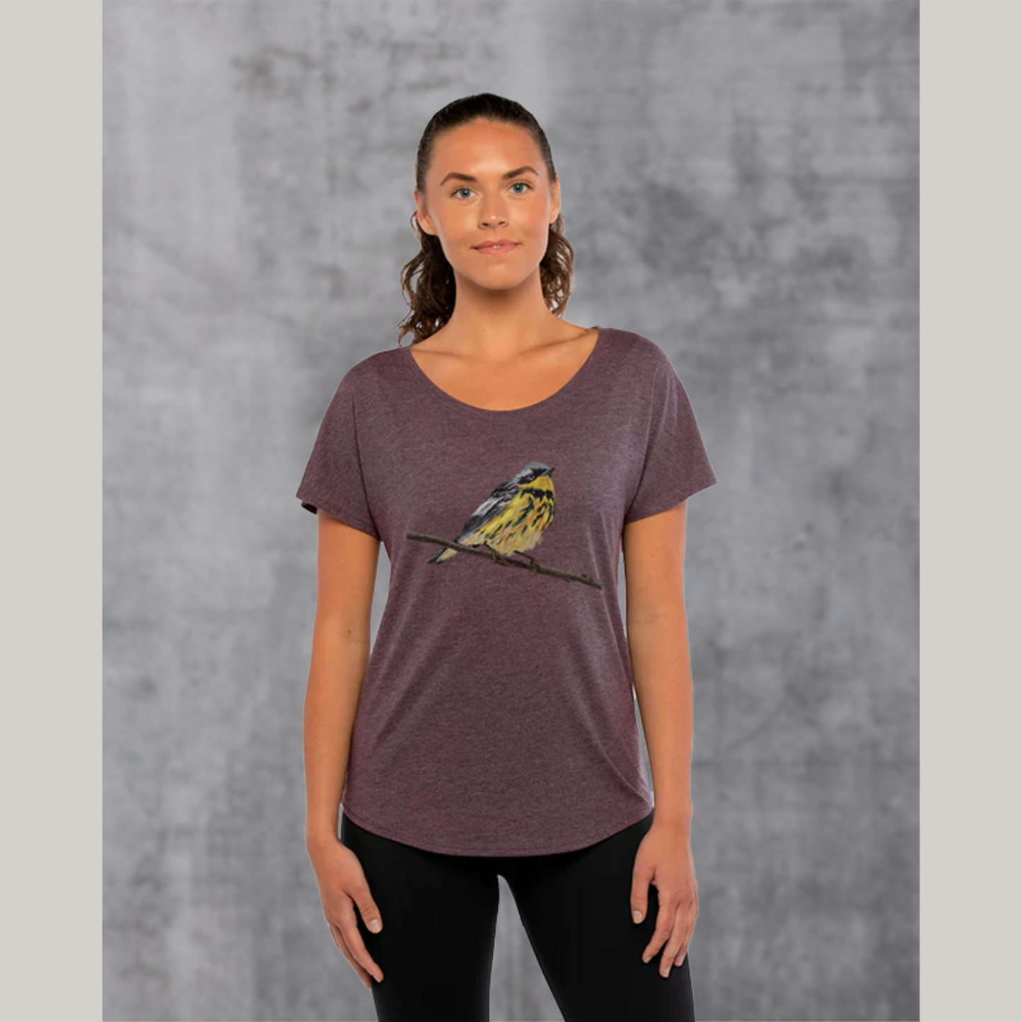 Warbler Bird Dolman Shirt for Women / Ladies Bird Graphic T-Shirt / Nature Tee Gift for Friend
