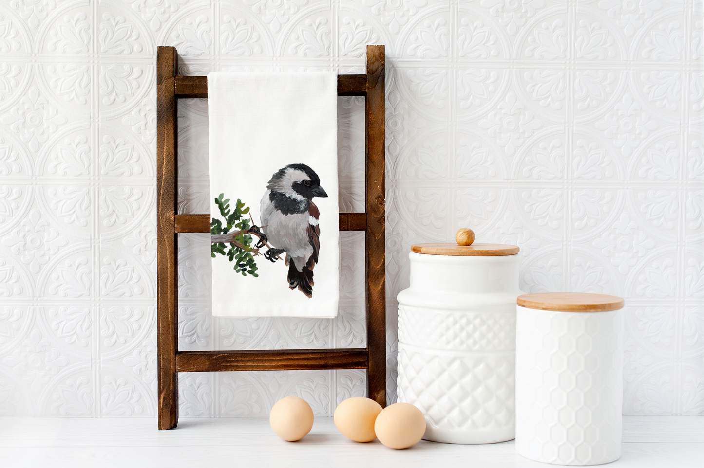 Bird Tea Towel / Nature Kitchen Towel with Birds / Towel Gift for Bird Lovers