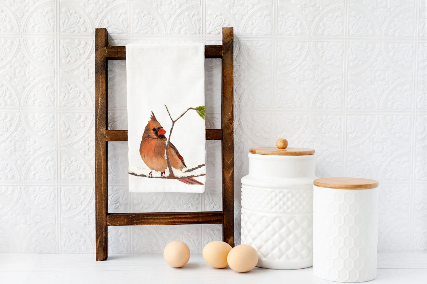 Bird Tea Towel / Nature Kitchen Towel with Birds / Towel Gift for Bird Lovers
