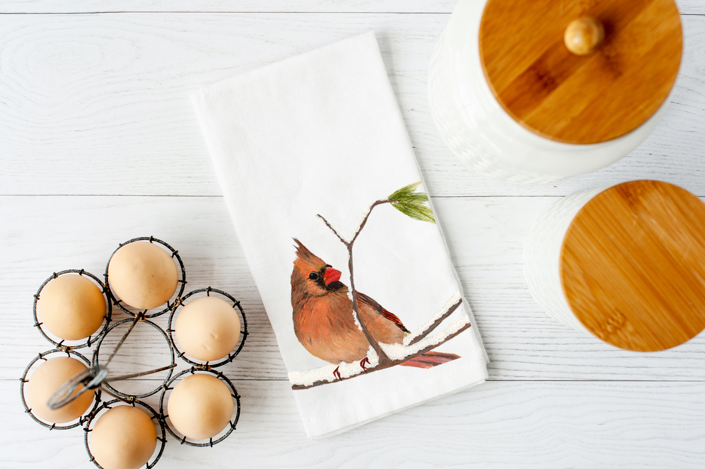 Bird Tea Towel / Nature Kitchen Towel with Birds / Towel Gift for Bird Lovers