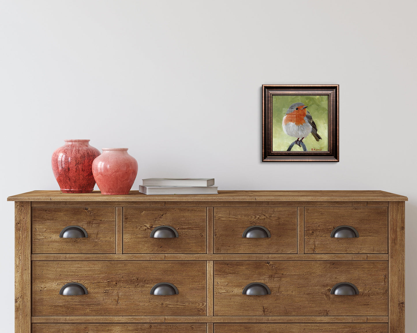 Art Print of European Robin Painting