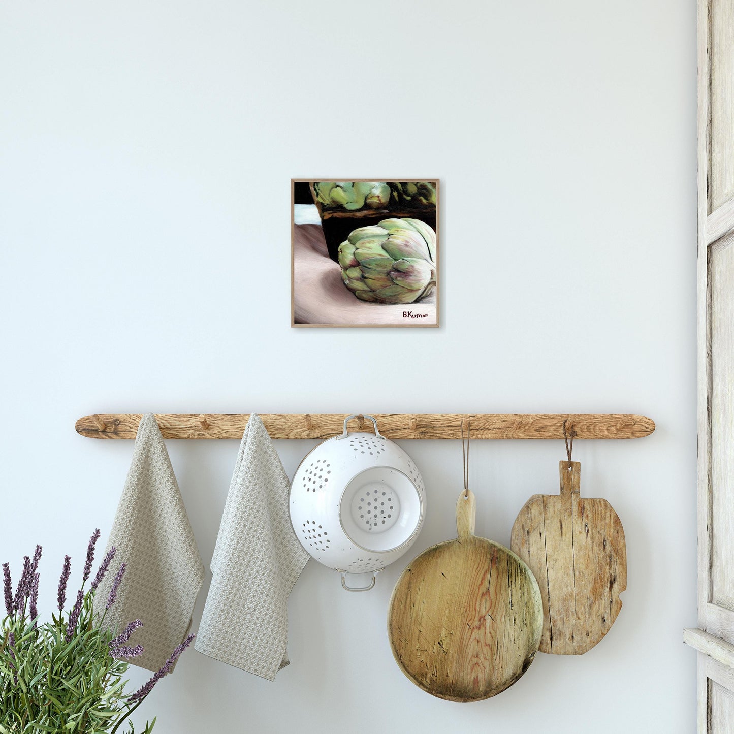 Artichoke Art / Produce Original Painting for Kitchen / Food Painting Gift for Cook