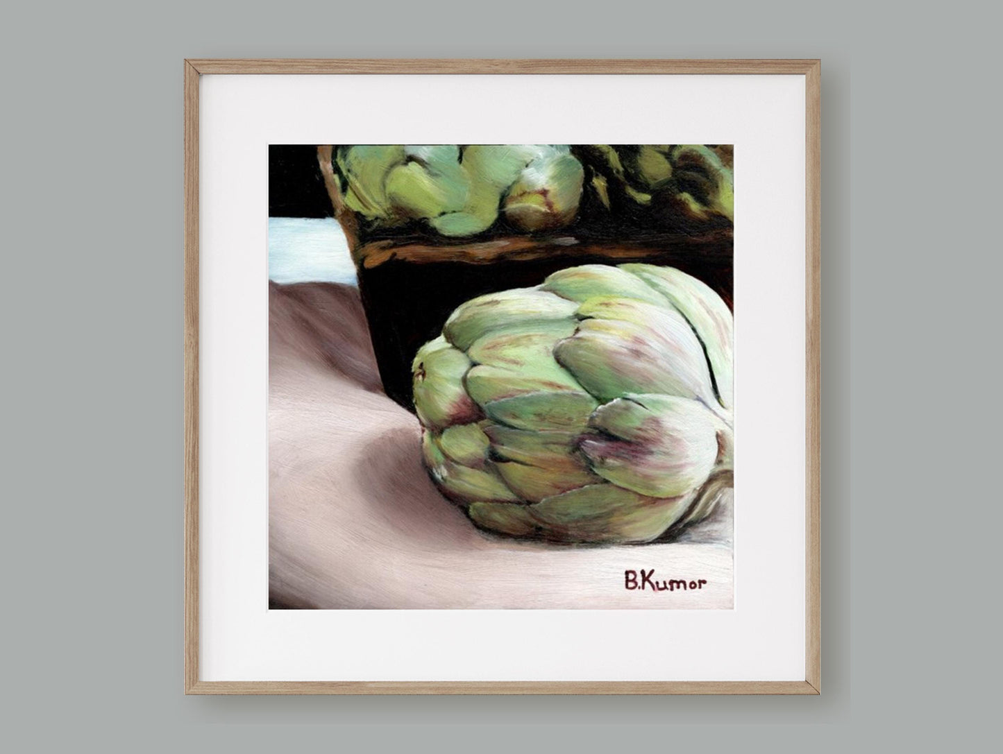 Art Print of Artichoke Oil Painting / Produce Wall Art for Kitchen / Vegetable Art Gift for Chef