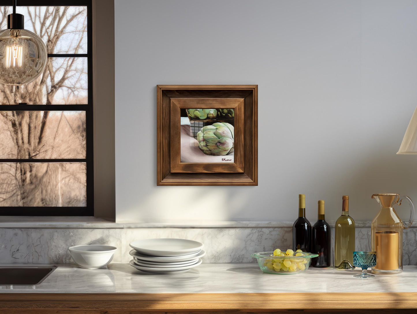 Art Print of Artichoke Oil Painting / Produce Wall Art for Kitchen / Vegetable Art Gift for Chef