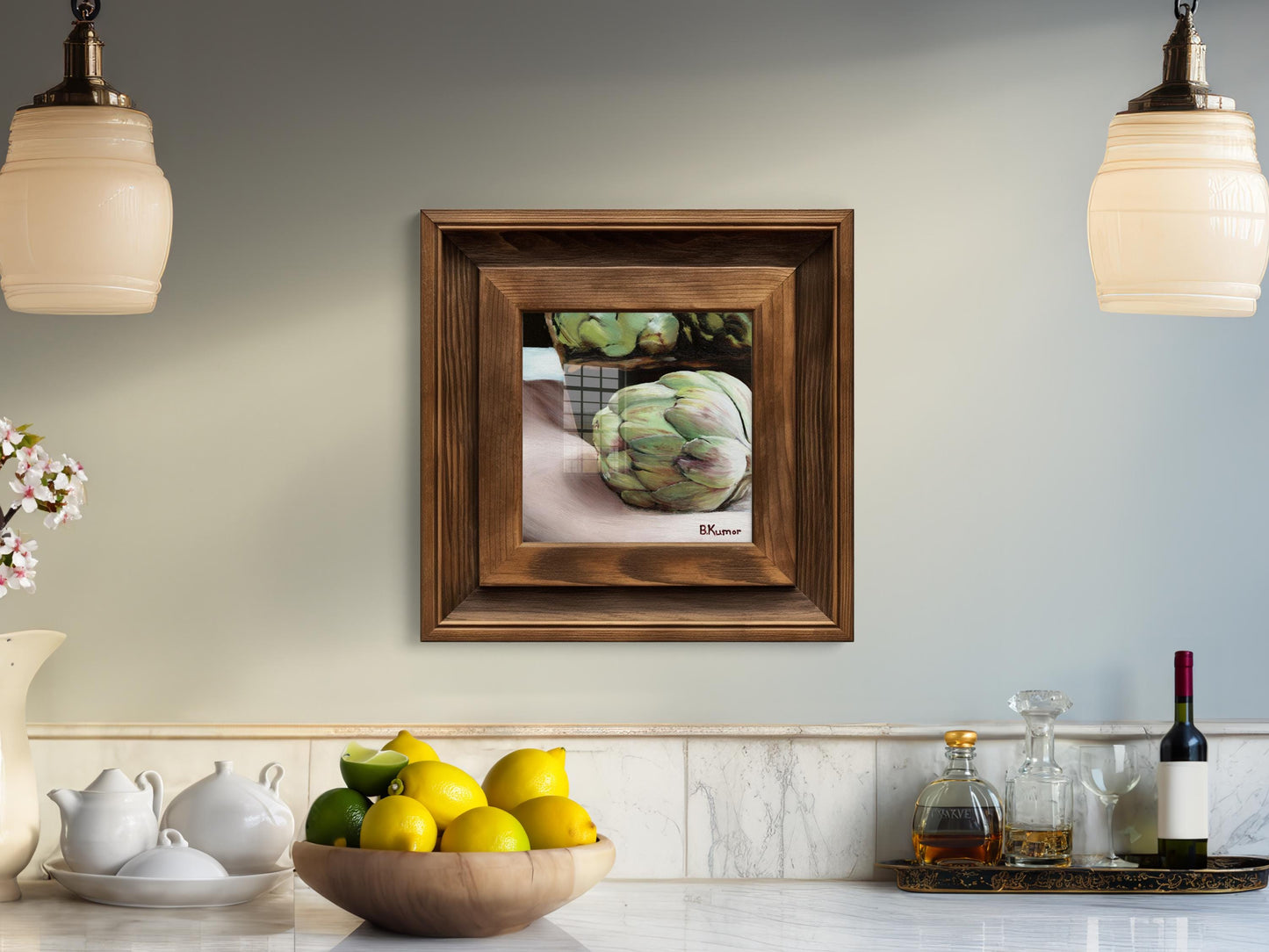 Art Print of Artichoke Oil Painting / Produce Wall Art for Kitchen / Vegetable Art Gift for Chef
