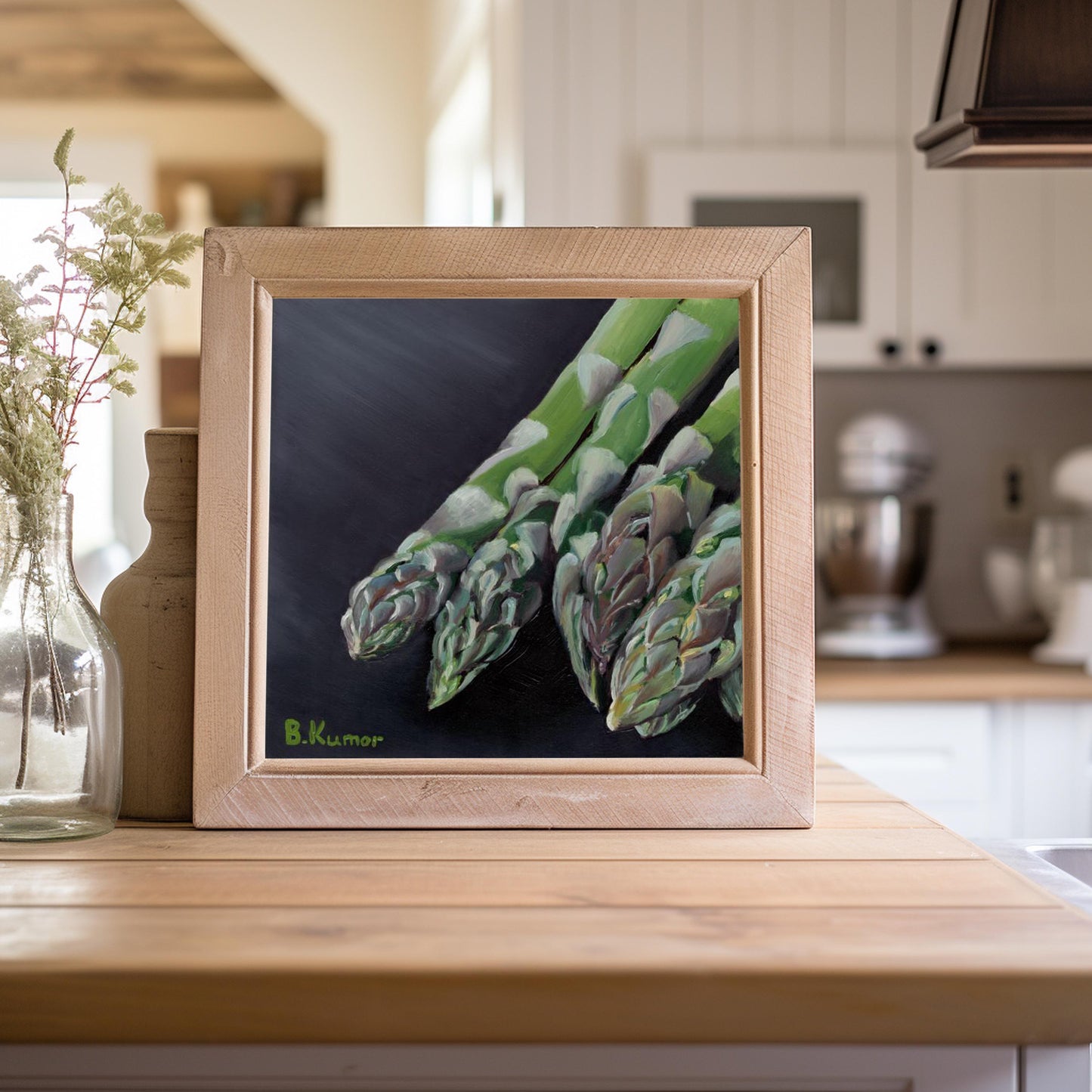 Asparagus Art / Kitchen Artwork - Original Painting / Food Painting Gift for Chef