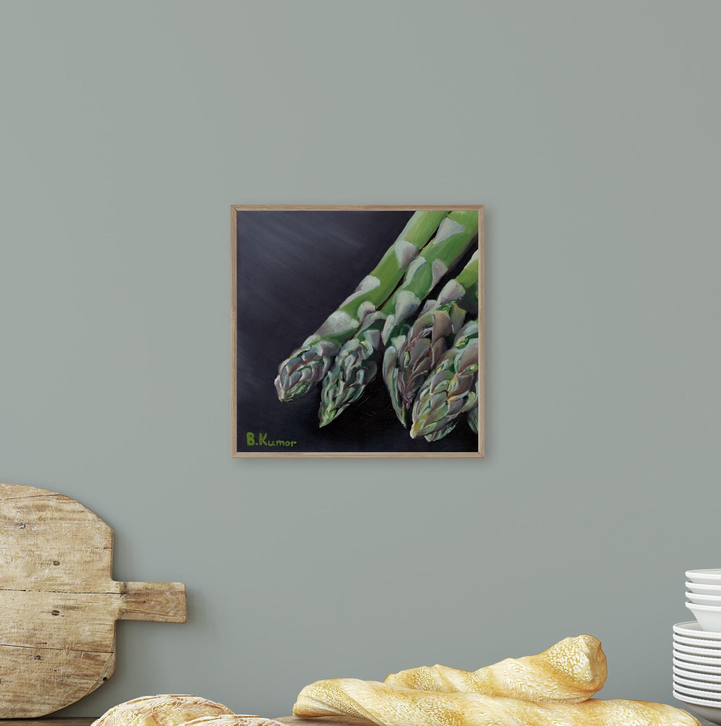 Asparagus Art / Kitchen Artwork - Original Painting / Food Painting Gift for Chef