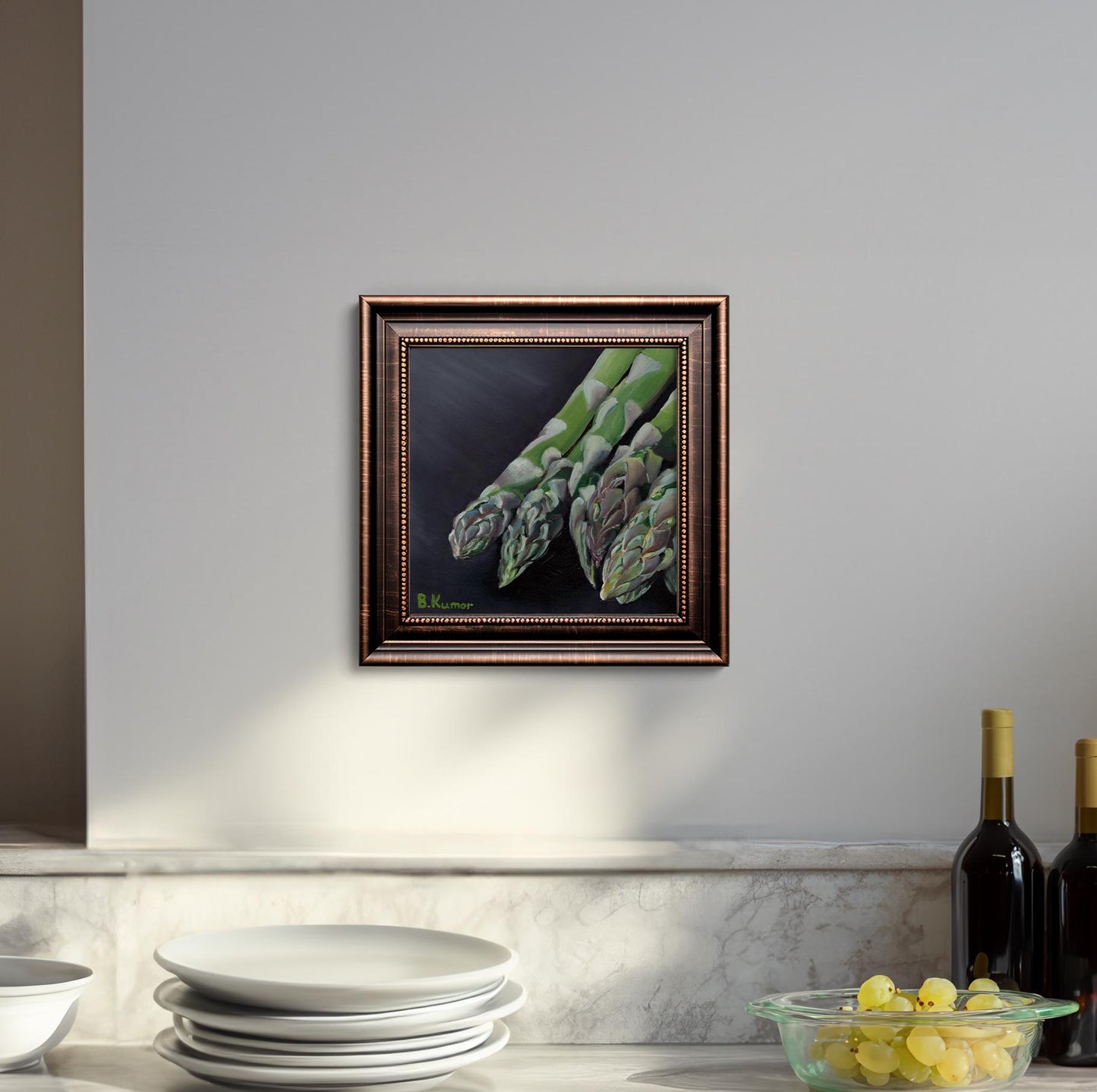 Asparagus Art / Kitchen Artwork - Original Painting / Food Painting Gift for Chef