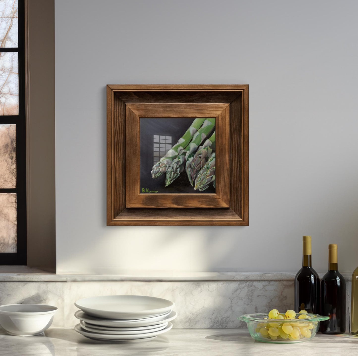 Art Print of Asparagus Oil Painting / Produce Wall Art for Kitchen / Vegetable Art Gift for Chef