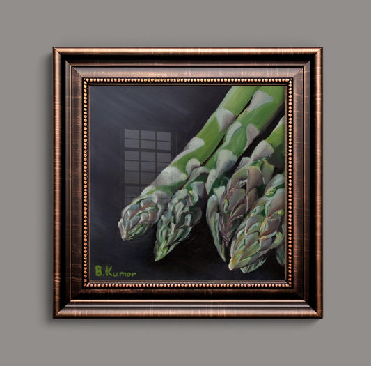 Art Print of Asparagus Oil Painting / Produce Wall Art for Kitchen / Vegetable Art Gift for Chef