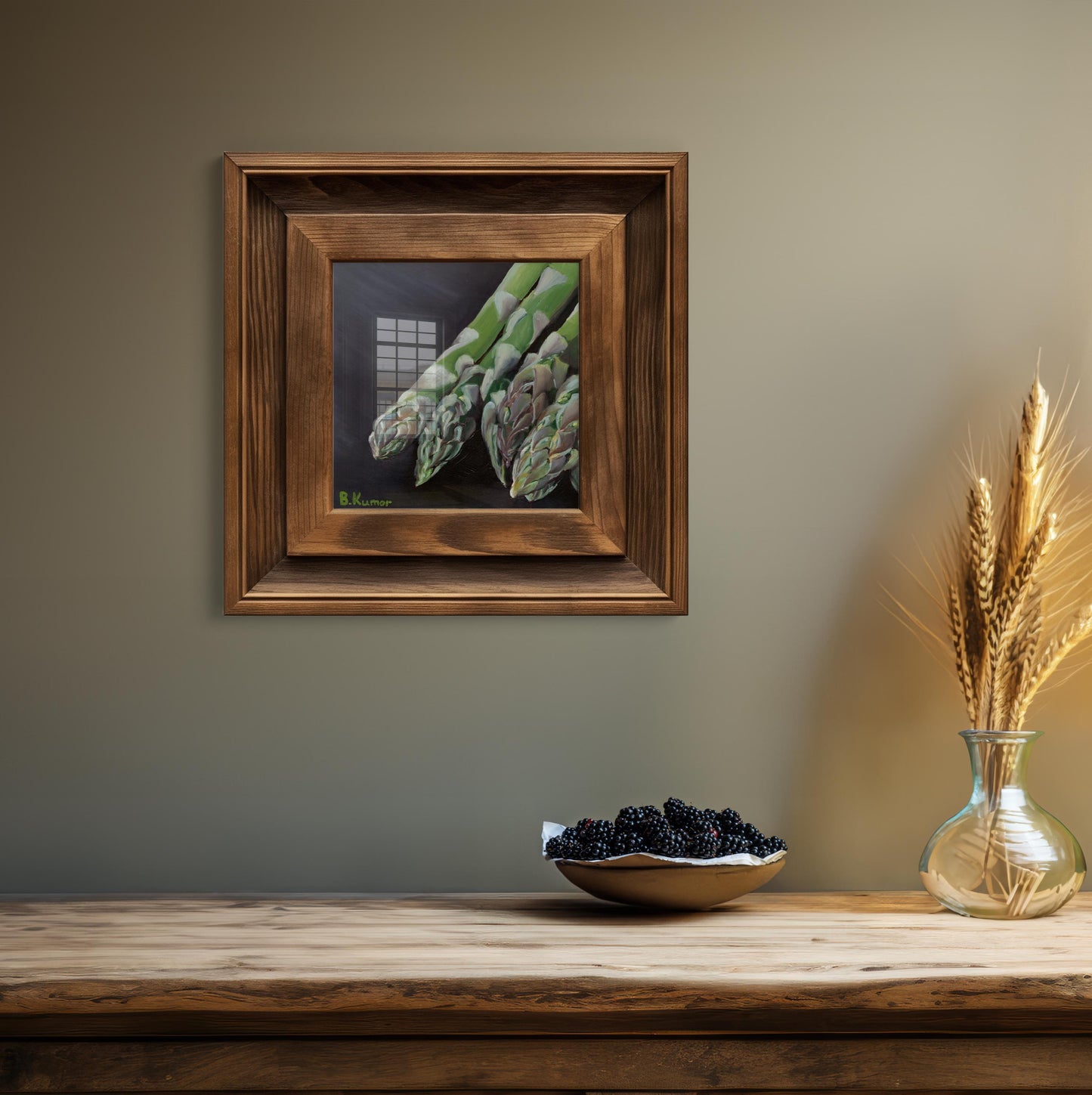 Art Print of Asparagus Oil Painting / Produce Wall Art for Kitchen / Vegetable Art Gift for Chef