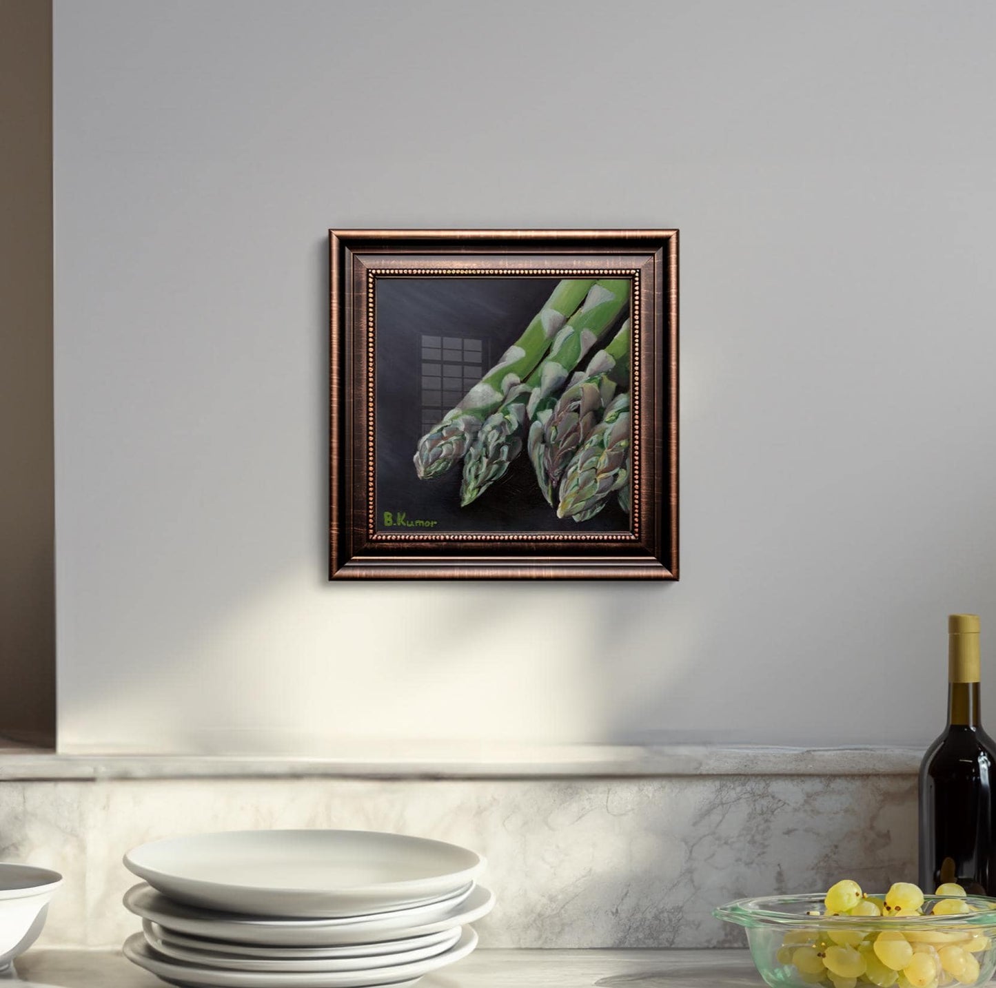 Art Print of Asparagus Oil Painting / Produce Wall Art for Kitchen / Vegetable Art Gift for Chef