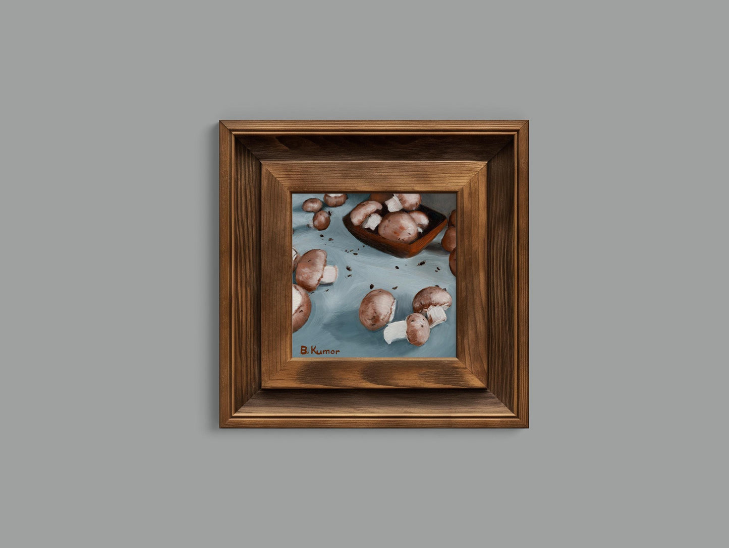 Mushrooms Painting / Food Art for Kitchen / Mushroom Original Oil Painting Gift for Chef