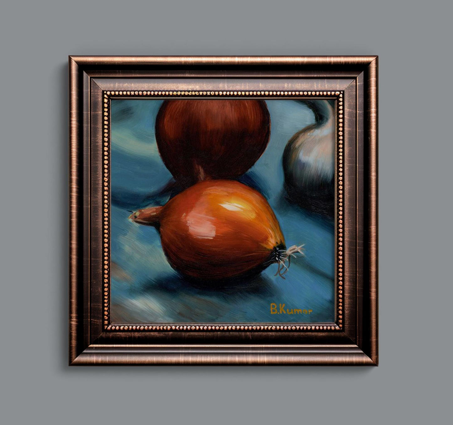 Yellow Onions Painting / Food Art for Kitchen / Onions Original Oil Painting Gift for Cook