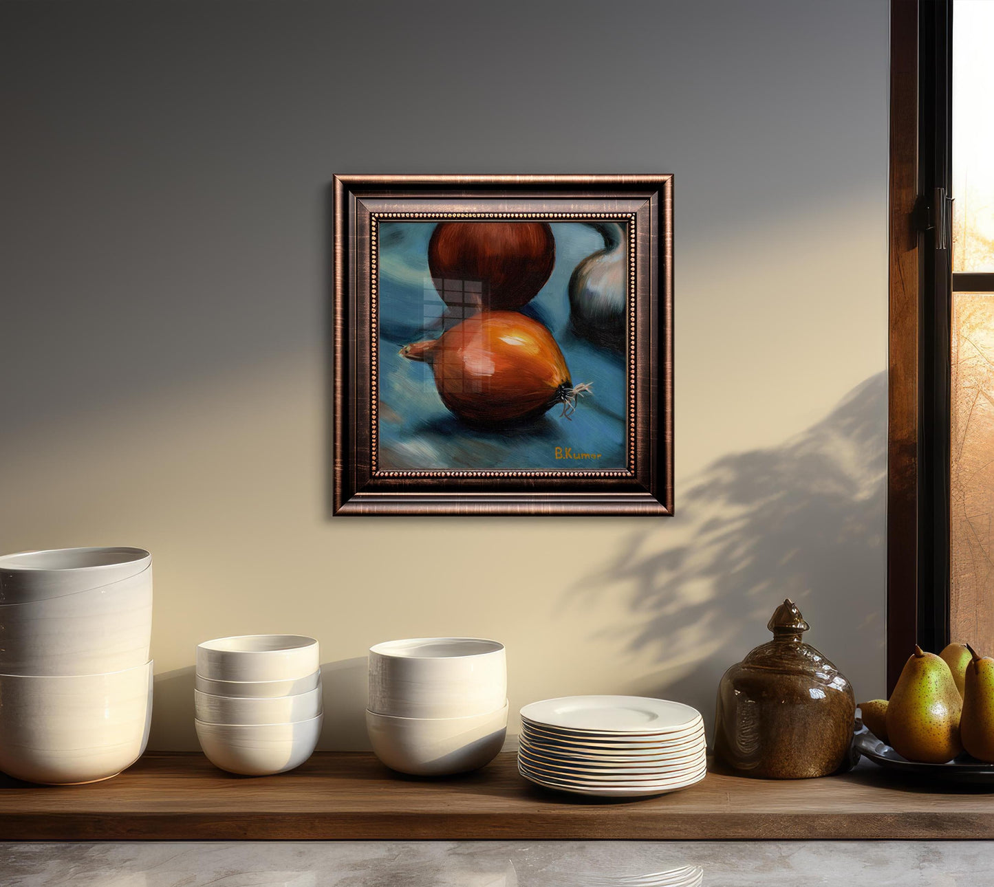 Art Print of Yellow Onions Oil Painting / Onion Wall Art for Kitchen / Onion Art Gift for Cook