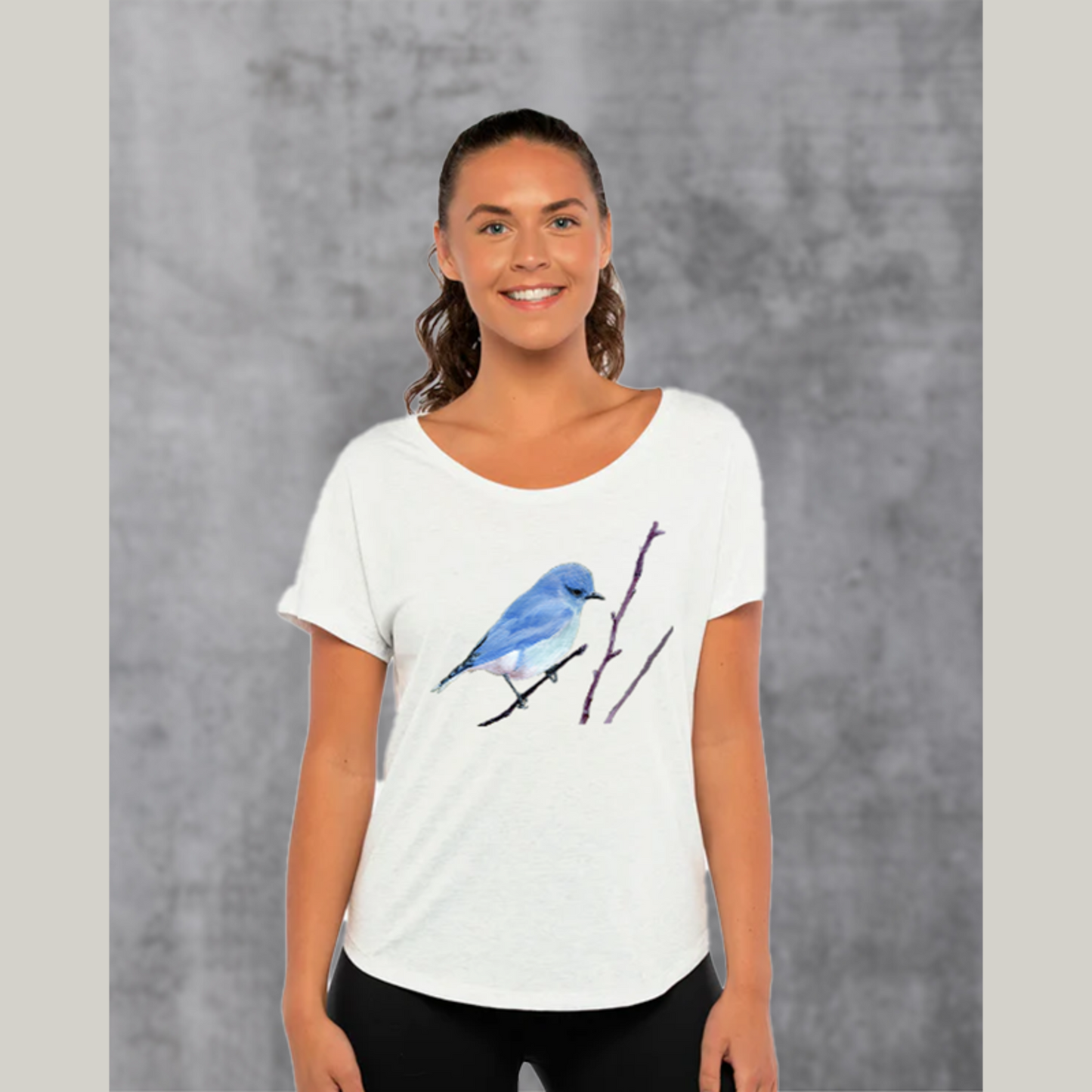 Mountain Bluebird Dolman Top for Ladies /Women's Bird Shirt / Nature T-shirt Gift for Sister