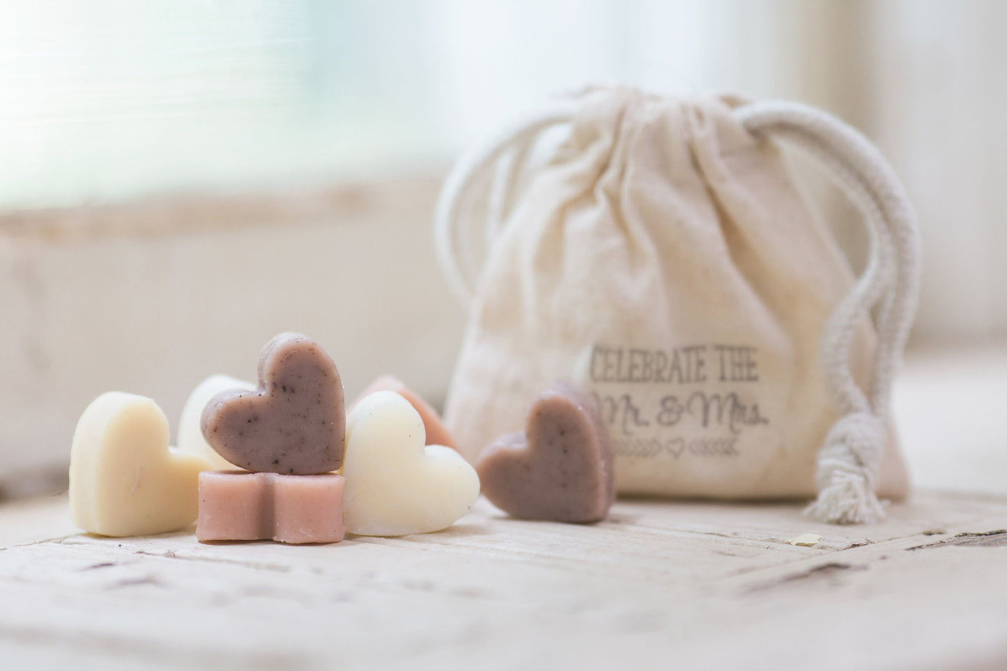 Mini Heart Soaps: Lavender Peppermint Wedding Bridal Shower Favors (9 Pack)
