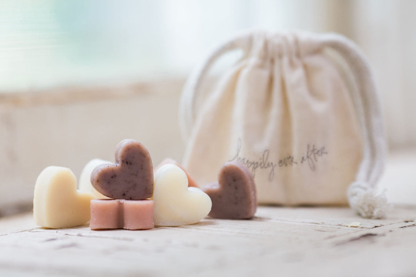Bags of 5 Mini Heart Party Favor Soaps / All Natural Bridal Shower Heart Shaped Soaps / Cold Process Mini Soap Hearts for Wedding Favors