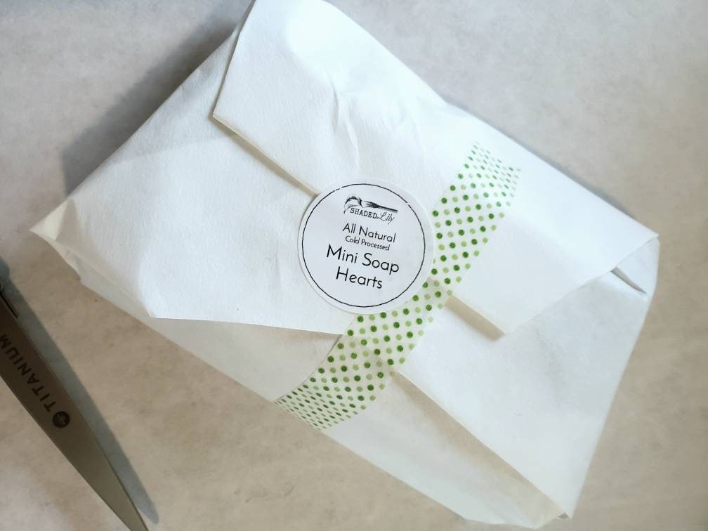 Custom All Natural Mini Heart Soaps in Bulk: Shea Butter, Cold Process Wedding Favors