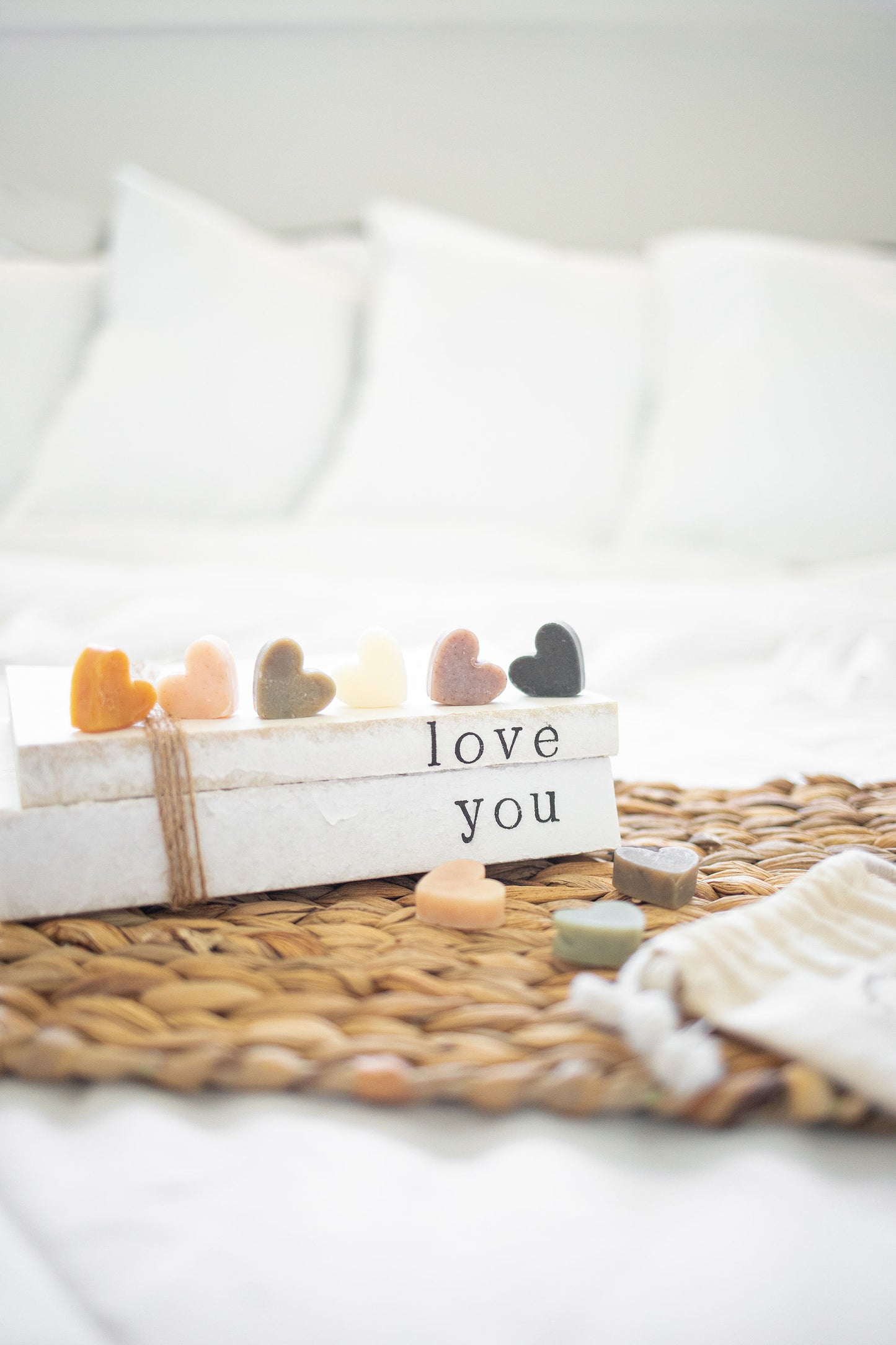 All Natural Mini Heart Soaps: Eco Boho Wedding Favors, Shea Butter, Essential Oil Scented