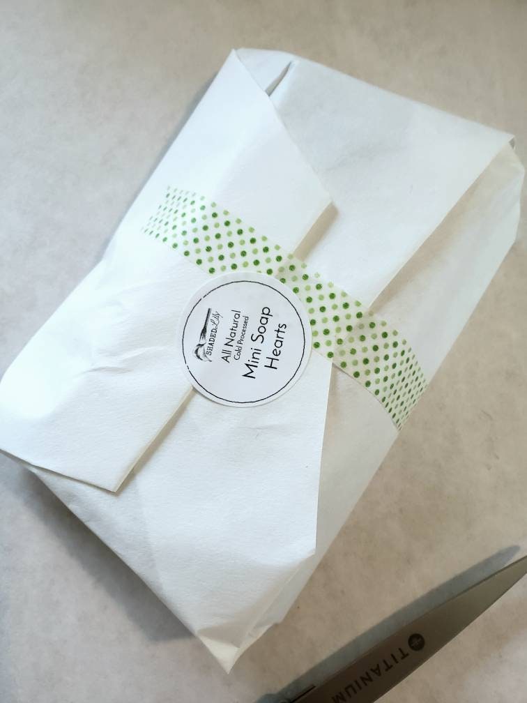 All Natural Mini Heart Soaps: Eco Boho Wedding Favors, Shea Butter, Essential Oil Scented