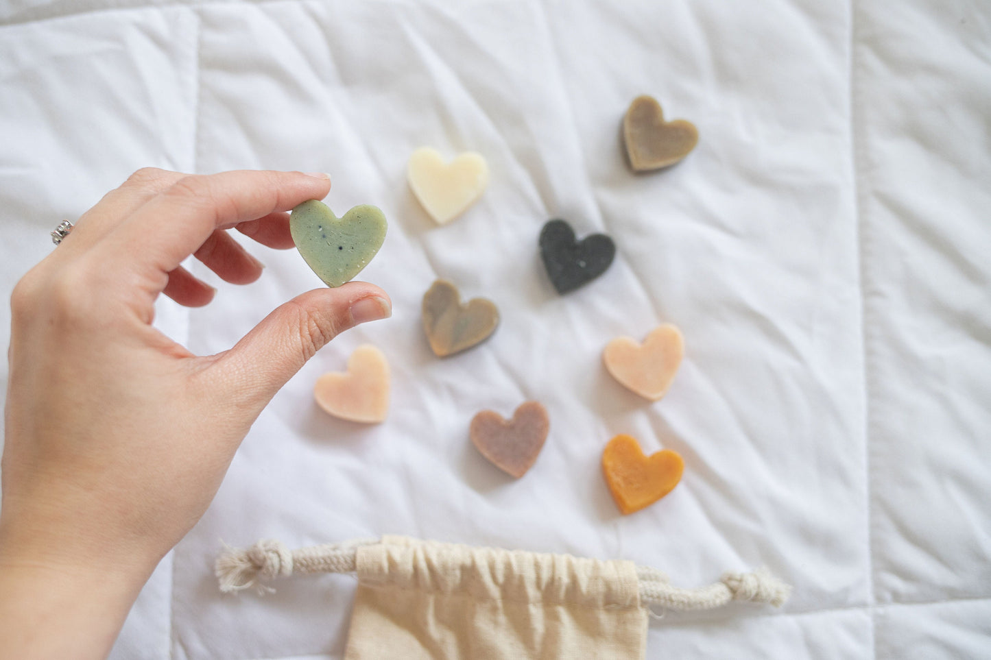 Custom All Natural Mini Heart Soaps in Bulk: Shea Butter, Cold Process Wedding Favors