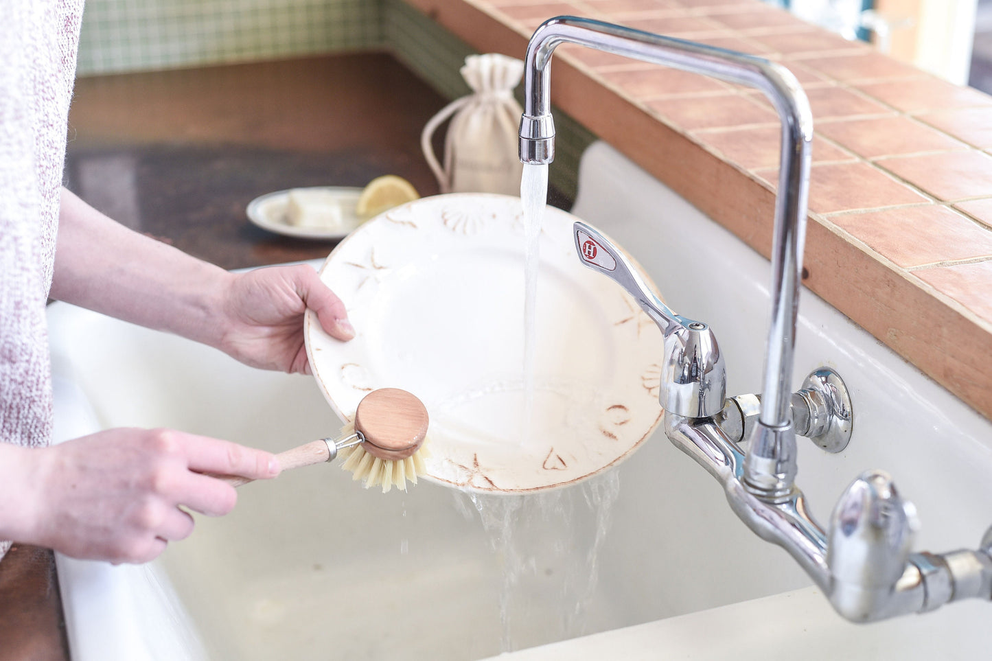 Eco Friendly Dish Soap Bar: Plastic Free, Vegan, Lemon Scented Cleaning