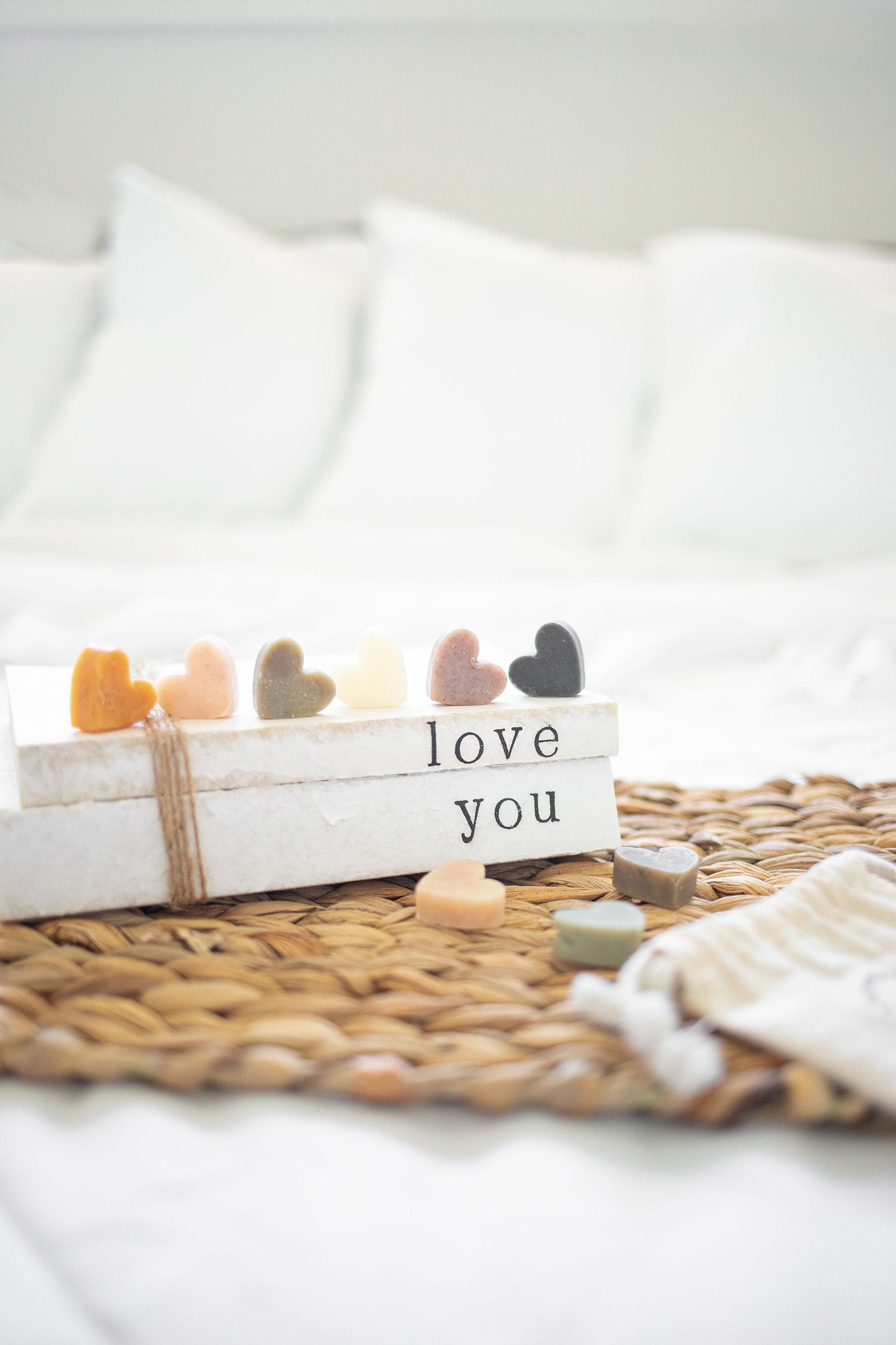 Heart Shaped Soap Favors: Cold Process Mini Soaps for Bridal Showers, Lavender Peppermint Scent