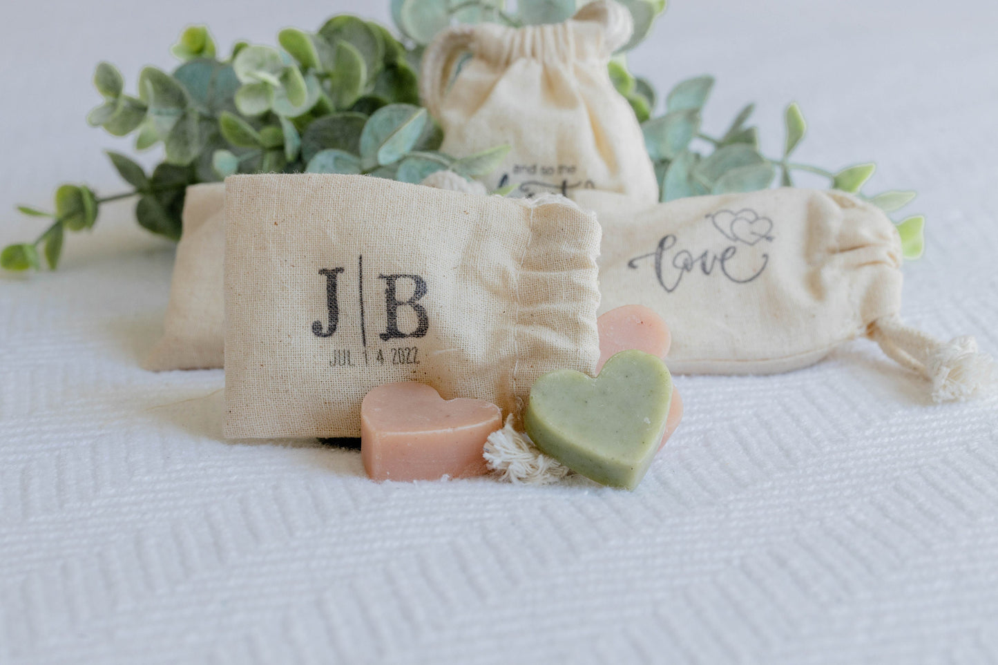 Heart Shaped Soap Favors: Cold Process Mini Soaps for Bridal Showers, Lavender Peppermint Scent