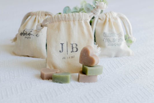 Bags of 5 Mini Heart Party Favor Soaps / All Natural Bridal Shower Heart Shaped Soaps / Cold Process Mini Soap Hearts for Wedding Favors