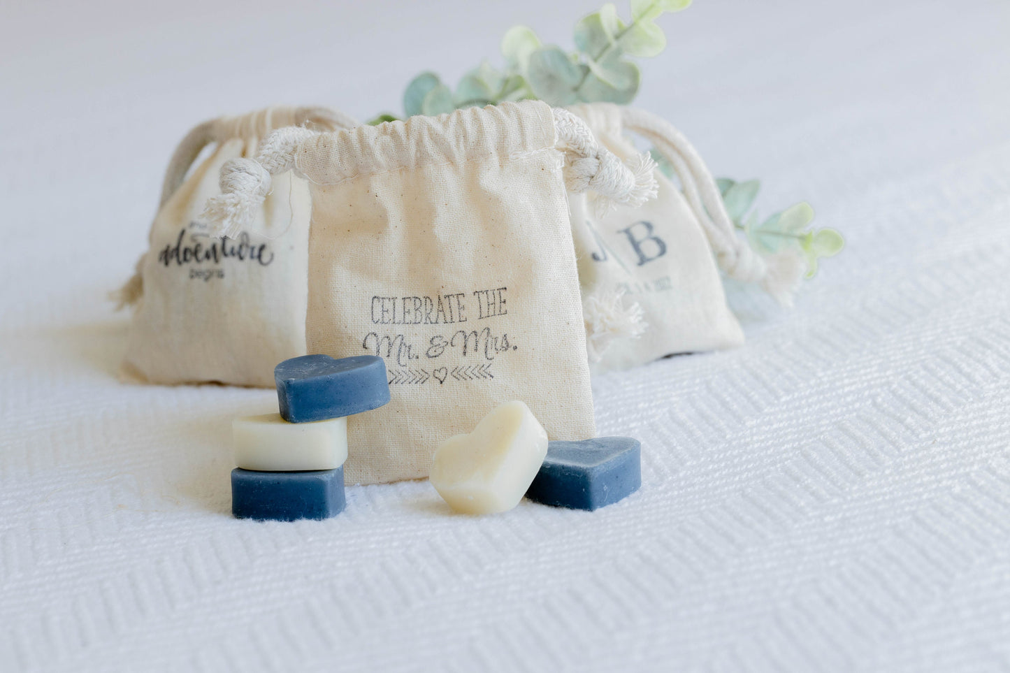 Heart Shaped Soap Favors: Cold Process Mini Soaps for Bridal Showers, Lavender Peppermint Scent