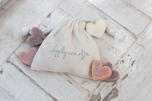 Mini Heart Soaps: Cold Process Wedding Favors, Shea Butter, Essential Oils