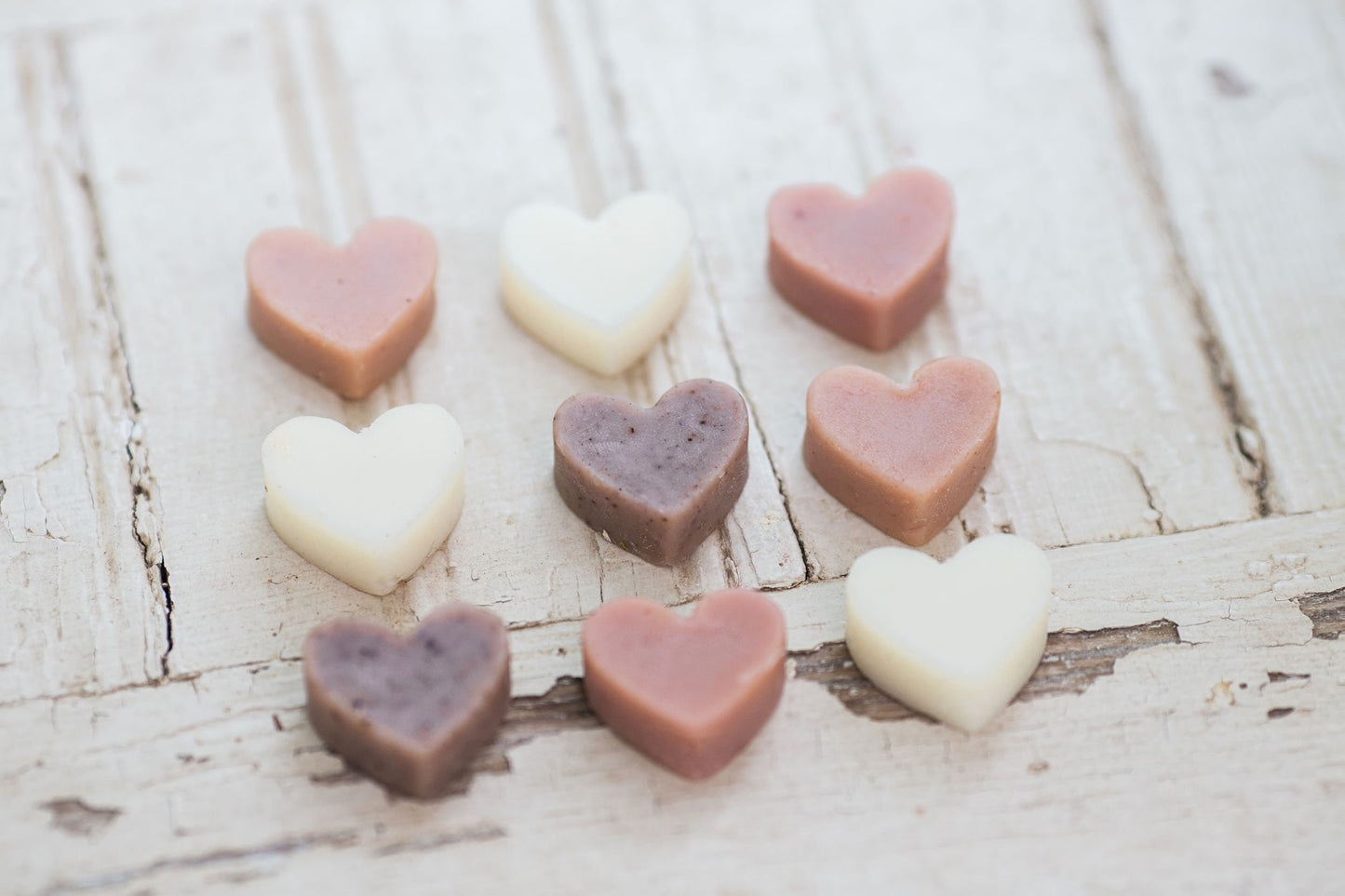 All Natural Mini Heart Soaps: Eco Boho Wedding Favors, Shea Butter, Essential Oil Scented