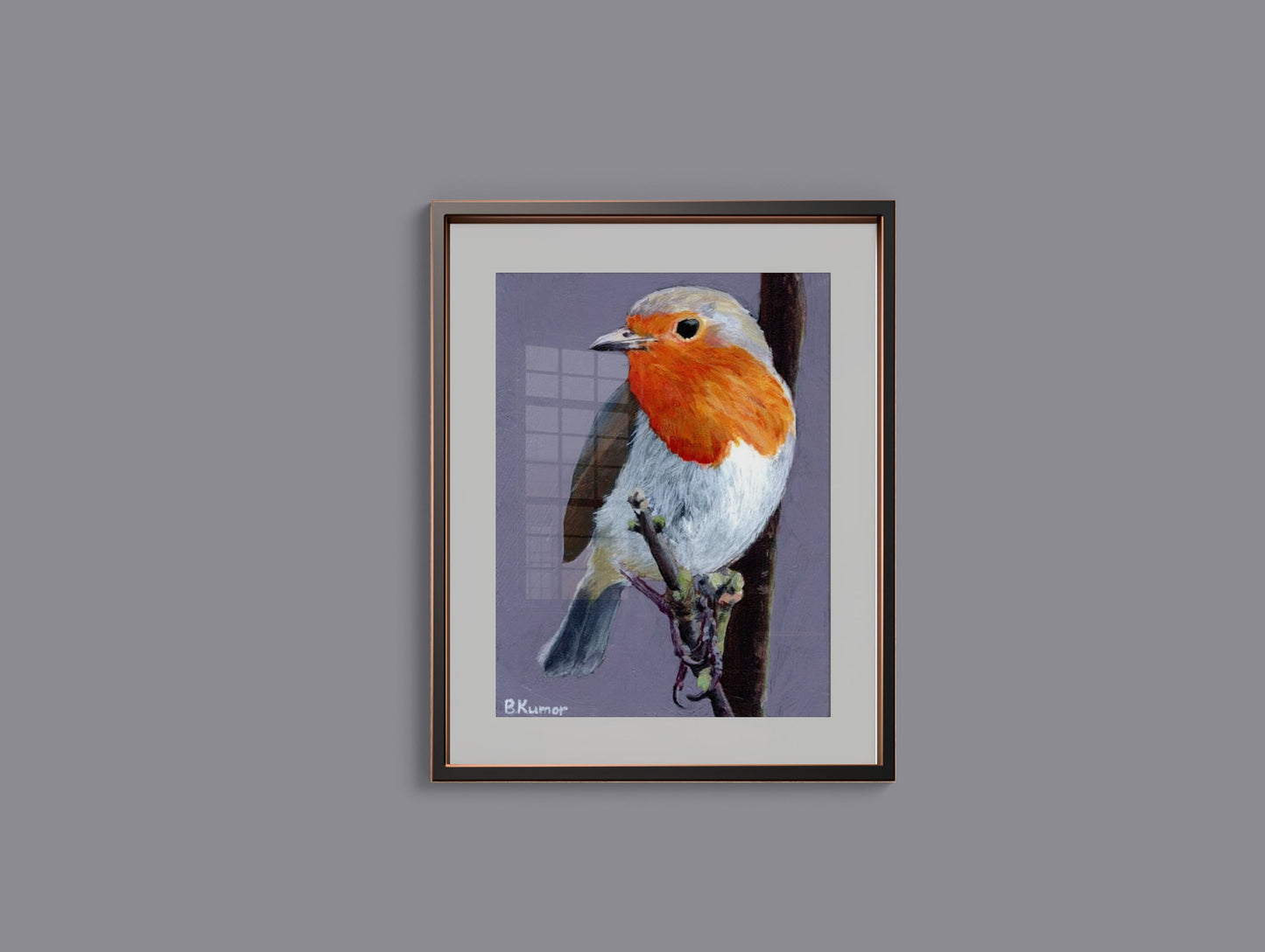 Art Print of European Robin Painting