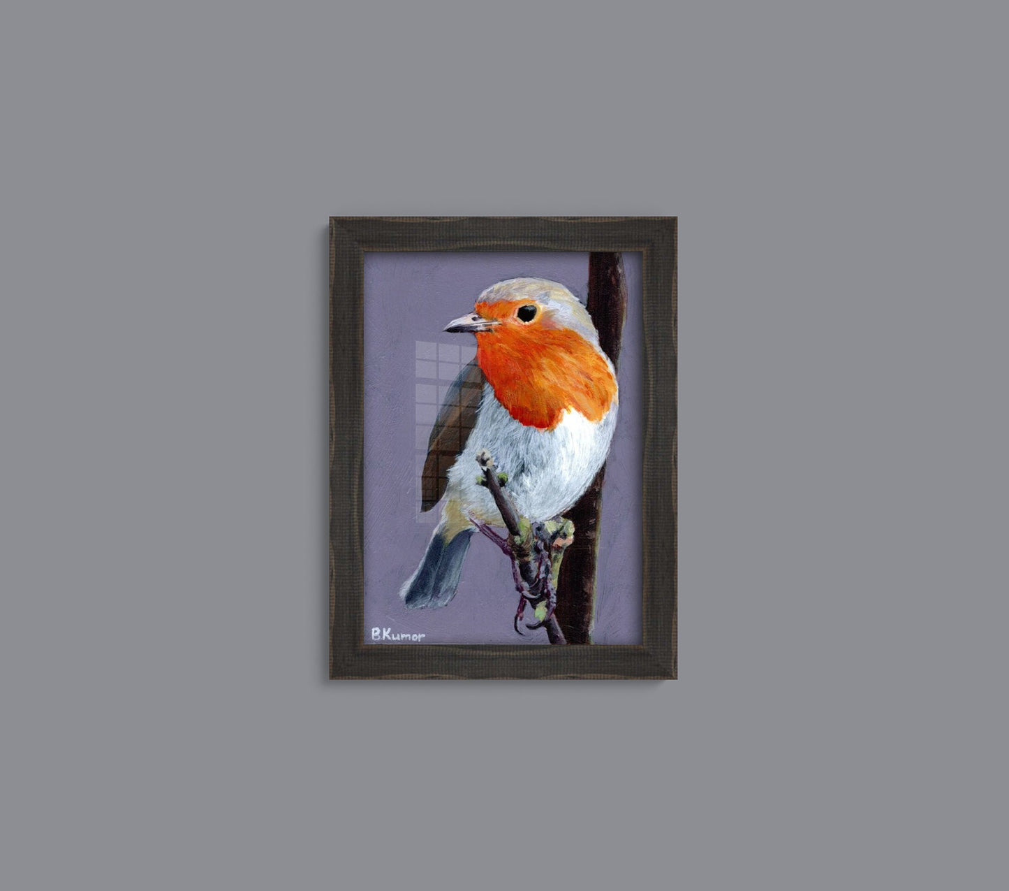 Art Print of European Robin Painting