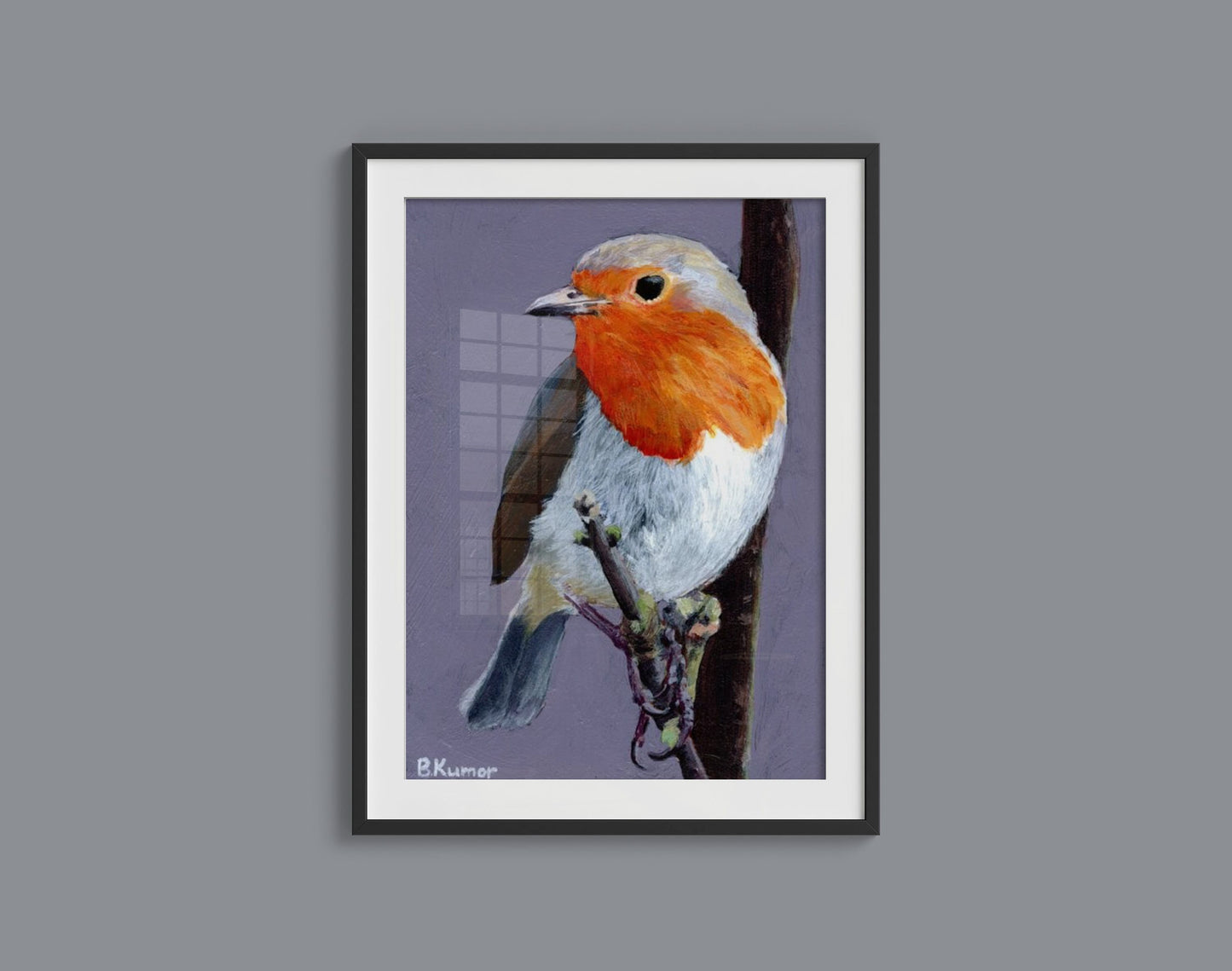 Art Print of European Robin Painting