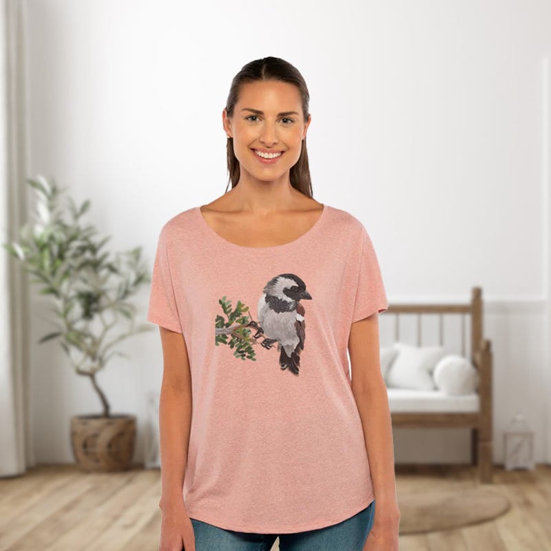 Cape Sparrow Bird Ladies Dolman Top / Bird Shirt for Women / T-shirt Gift for Mom