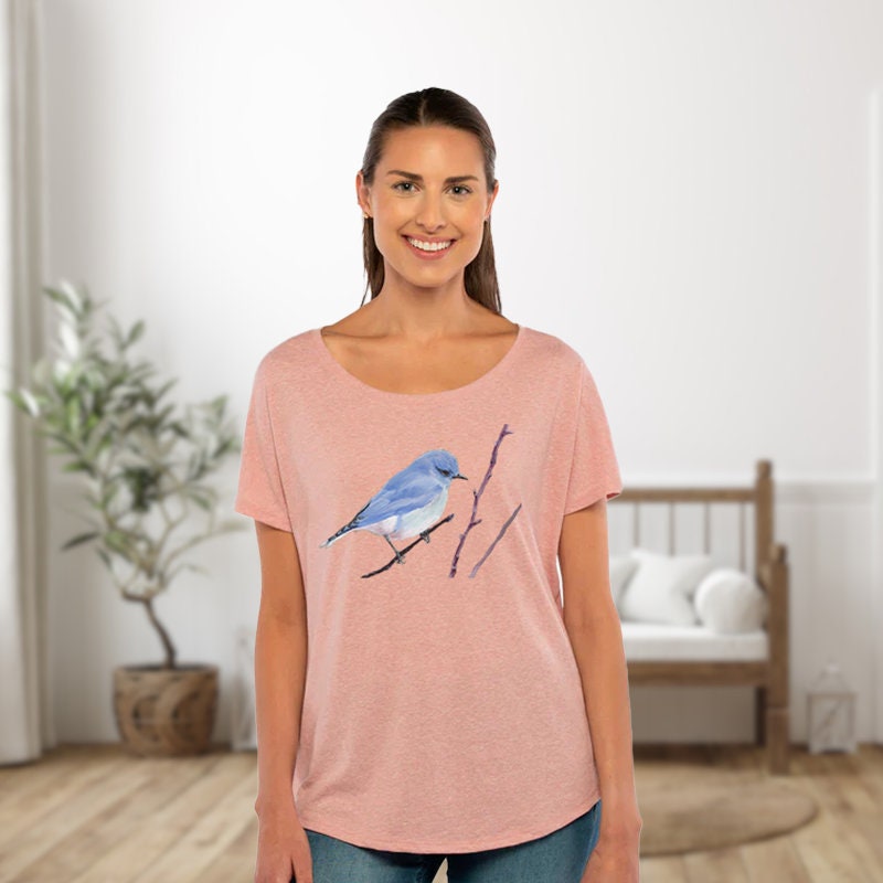 Mountain Bluebird Dolman Top for Ladies /Women's Bird Shirt / Nature T-shirt Gift for Sister