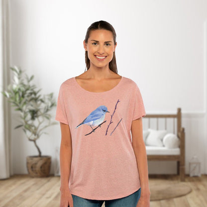 Mountain Bluebird Dolman Top for Ladies /Women's Bird Shirt / Nature T-shirt Gift for Sister