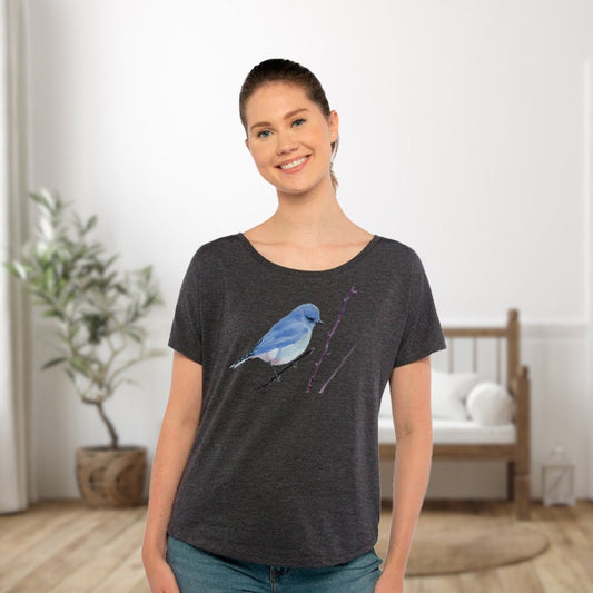 Mountain Bluebird Dolman Top for Ladies /Women's Bird Shirt / Nature T-shirt Gift for Sister