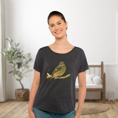 Juvenile Common Redstart Dolman Top for Ladies /Women's Redstart Bird Shirt / Fall Bird T-shirt Gift for Grandma