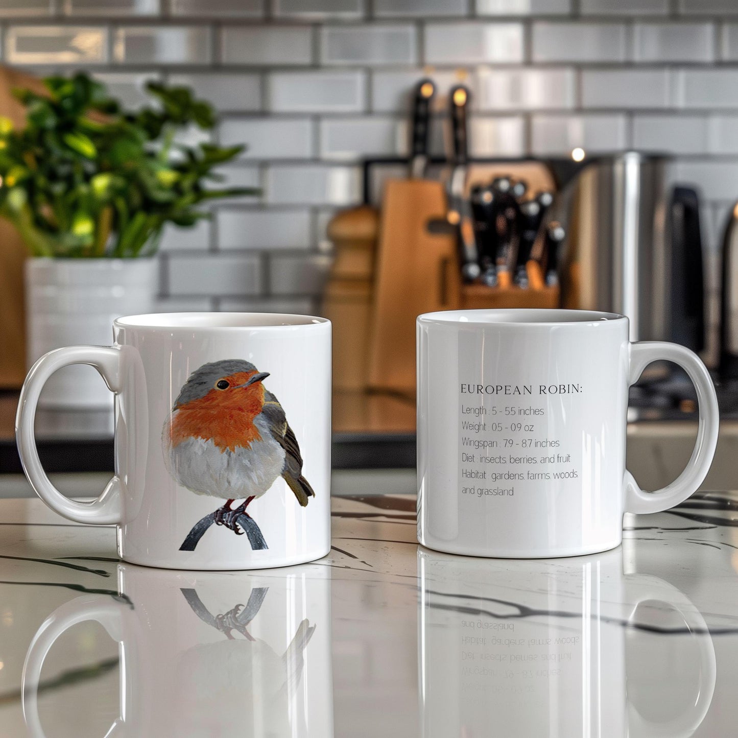 Mockingbird Coffee Mug / Bluebird Artwork Mug for Peaceful Mornings / Robin Bird Mug Gift for Birdwatchers