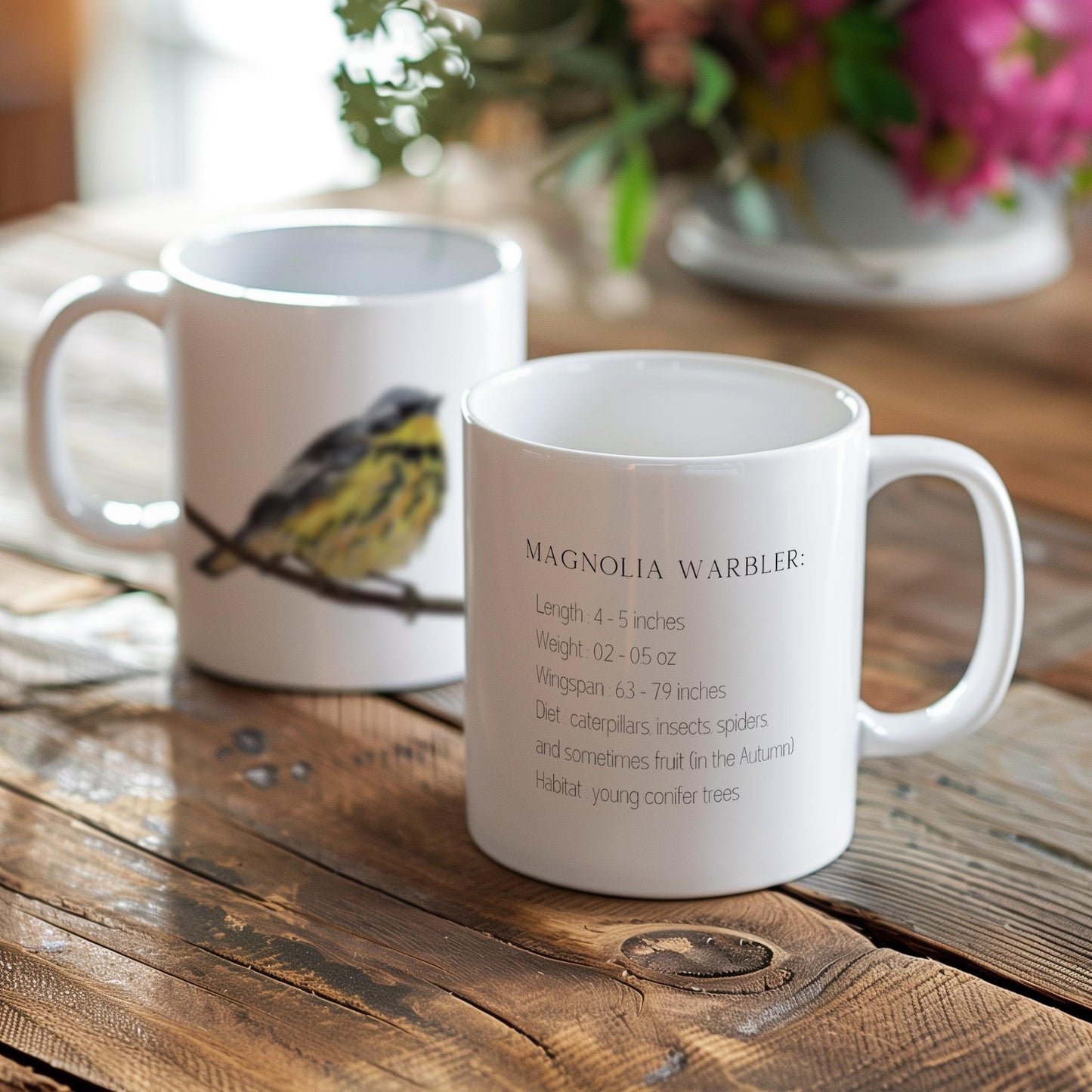 Mockingbird Coffee Mug / Bluebird Artwork Mug for Peaceful Mornings / Robin Bird Mug Gift for Birdwatchers