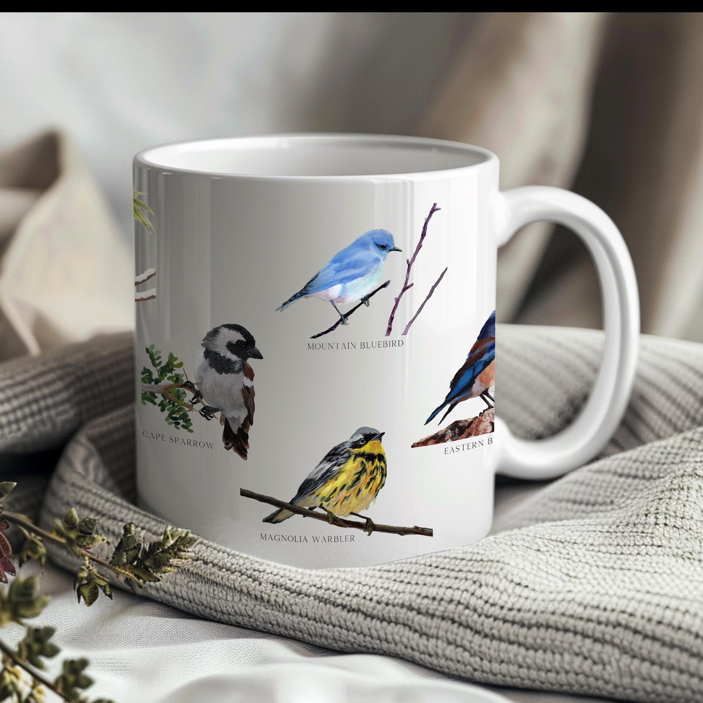 Yard Birds Coffee Mug / Songbird Mug for Peaceful Mornings / Birds Mug Gift for Birdwatchers