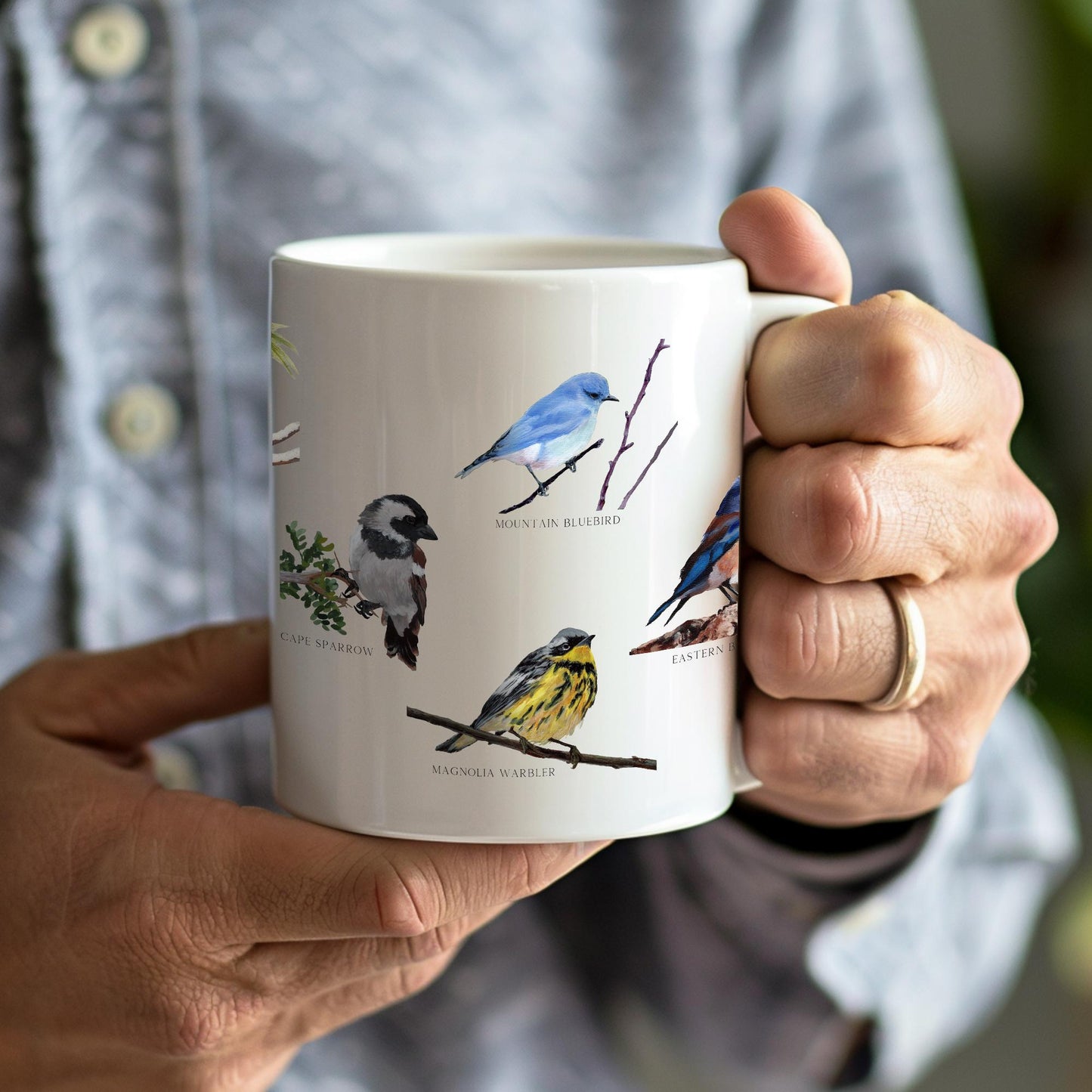 Yard Birds Coffee Mug / Songbird Mug for Peaceful Mornings / Birds Mug Gift for Birdwatchers