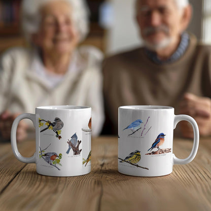 Yard Birds Coffee Mug / Songbird Mug for Peaceful Mornings / Birds Mug Gift for Birdwatchers