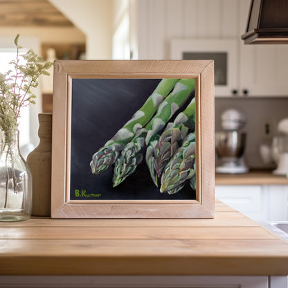 Asparagus Art / Kitchen Artwork - Original Painting / Food Painting Gift for Chef