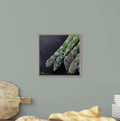 Asparagus Art / Kitchen Artwork - Original Painting / Food Painting Gift for Chef