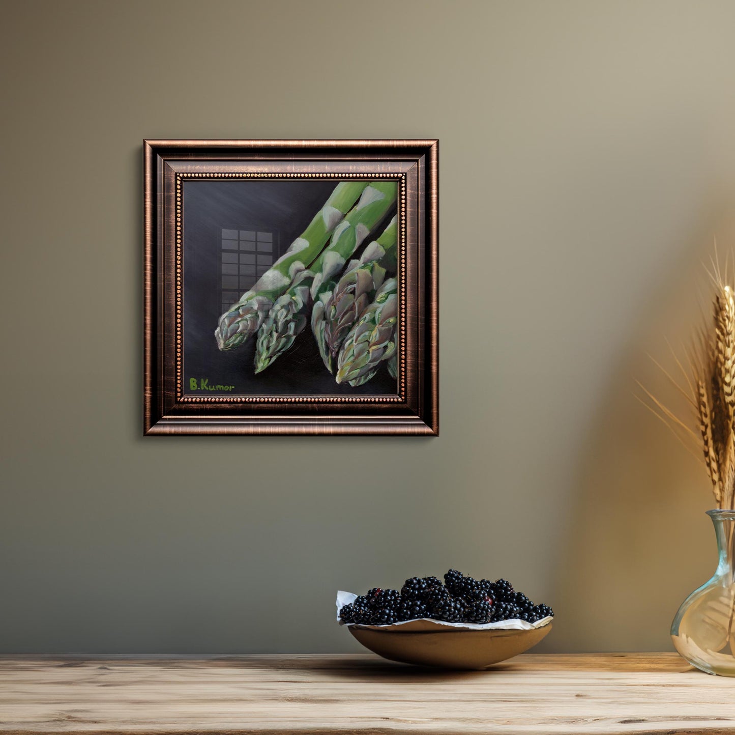 Asparagus Art / Kitchen Artwork - Original Painting / Food Painting Gift for Chef
